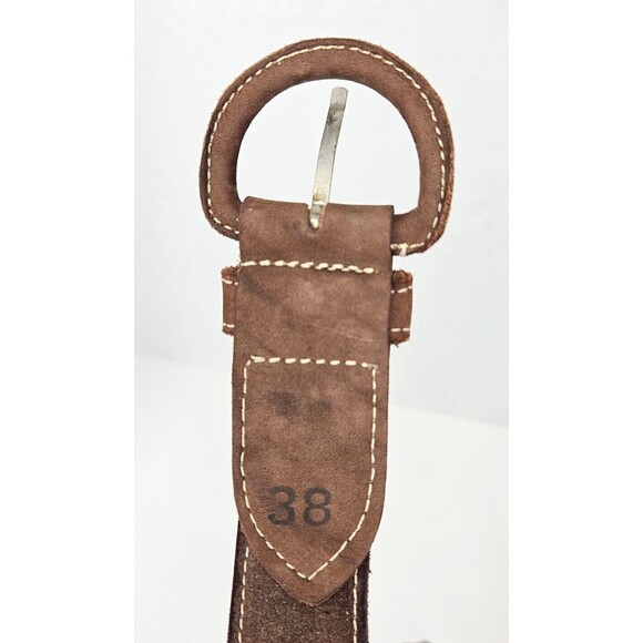 Womens Suede Brown Belt Southwest Weave Cutout Design Western Cowgirl Size 38 - Picture 3 of 6